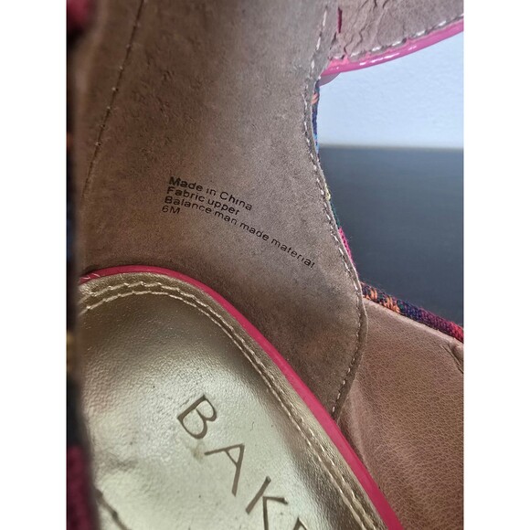 TALL Wedge funky multicolor heels with ankle straps women's size 6 - Picture 7 of 9